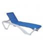 2 Tumbona exterior blanco - azul ACQUA garbar - 2 unidades