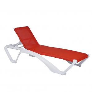 2 Tumbona exterior blanco - rojo ACQUA garbar - 2 unidades