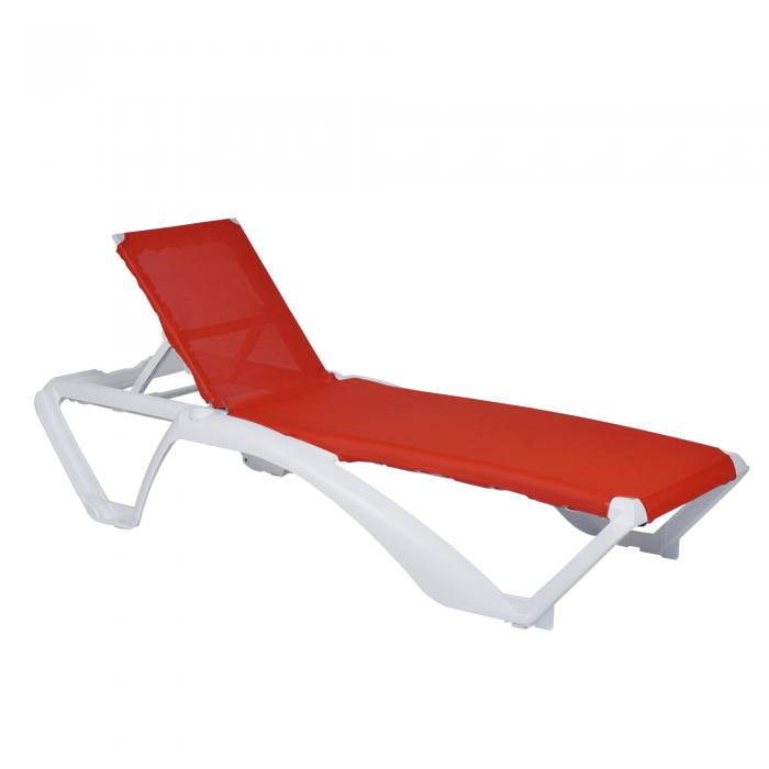 2 Tumbona exterior blanco - rojo ACQUA garbar - 2 unidades