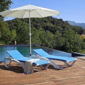 2 Tumbona exterior blanco - rojo ACQUA garbar - 2 unidades