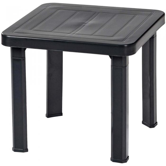 6 Mesa auxiliar interior, exterior 47x47 antracita ANDORRA garbar - 6 unidades