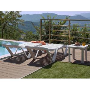 6 Mesa auxiliar interior, exterior 47x47 arena desierto ANDORRA garbar - 6 unidades