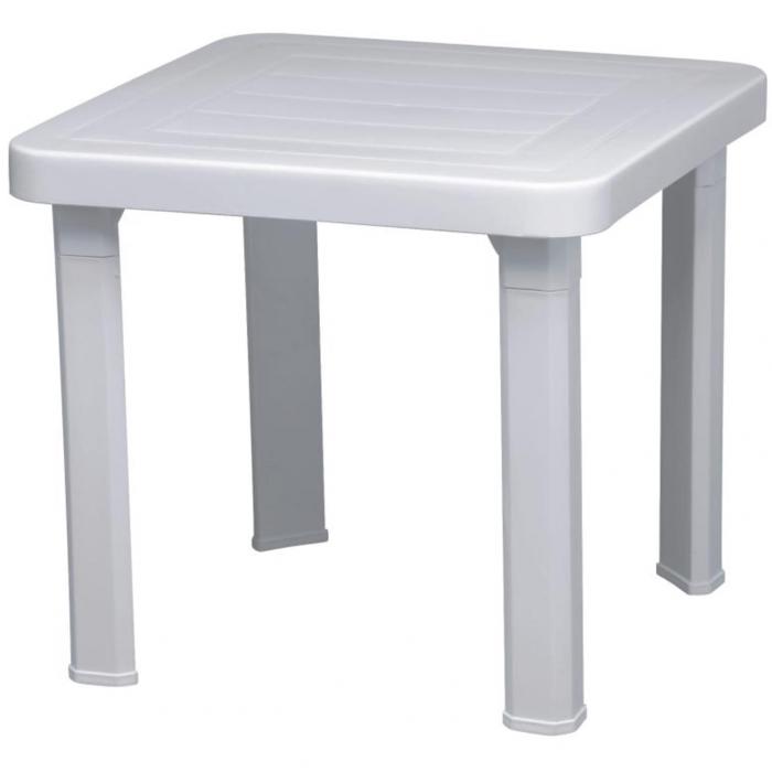 6 Mesa auxiliar interior, exterior 47x47 blanco ANDORRA garbar - 6 unidades