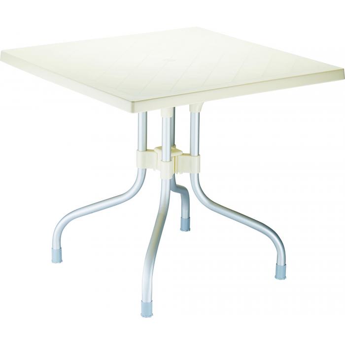 Mesa cuadrada interior, exterior 80x80 beige ARES garbar