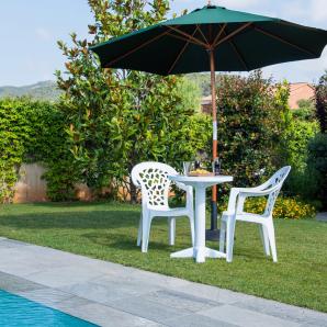 Mesa cuadrada interior, exterior 70x70 blanco BANYOLES garbar