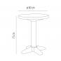 Mesa redonda interior, exterior Ø60 blanco BANYOLES garbar