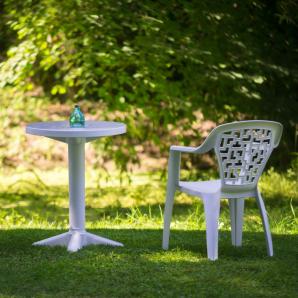 Mesa redonda interior, exterior Ø60 blanco BANYOLES garbar