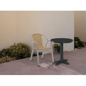 Mesa redonda interior, exterior Ø60 blanco BANYOLES garbar
