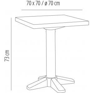 Mesa redonda interior, exterior Ø70 blanco BANYOLES garbar