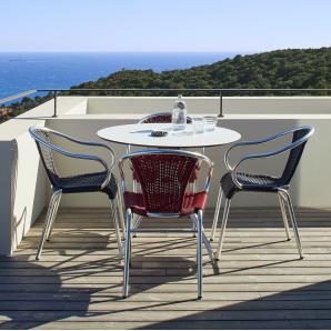 4 Silla interior, exterior burdeos BARCINO CONTRACT garbar - 4 unidades