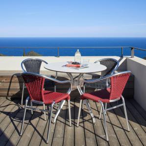 4 Silla interior, exterior burdeos BARCINO CONTRACT garbar - 4 unidades