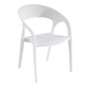 5 Silla con brazos interior, exterior blanco BIRD garbar - 5 unidades