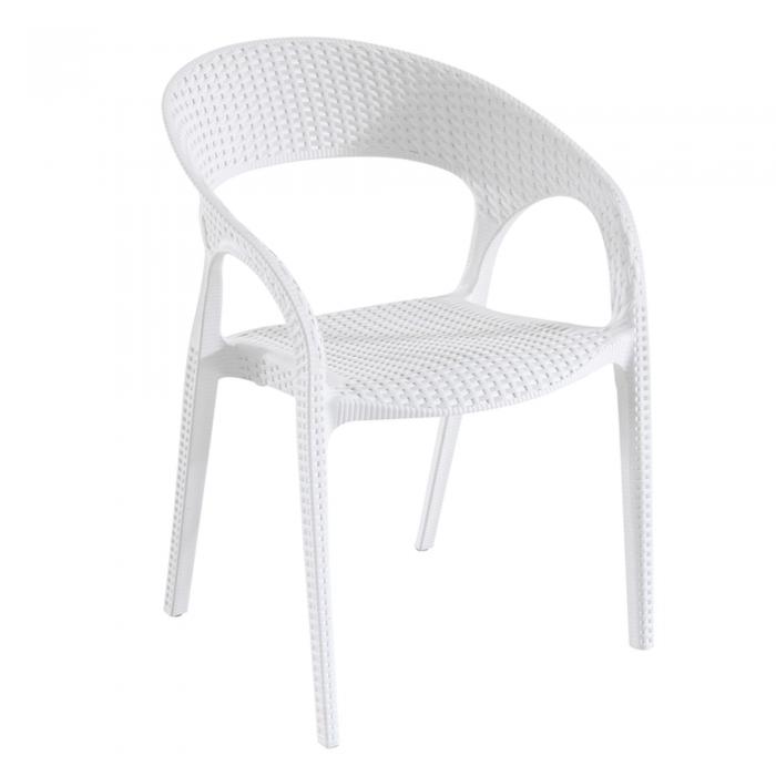 5 Silla con brazos interior, exterior blanco BIRD garbar - 5 unidades