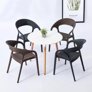 5 Silla con brazos interior, exterior blanco BIRD garbar - 5 unidades