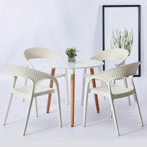 5 Silla con brazos interior, exterior blanco BIRD garbar - 5 unidades