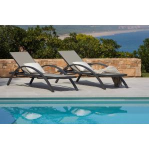 2 Tumbona exterior gris COMFORT garbar - 2 unidades