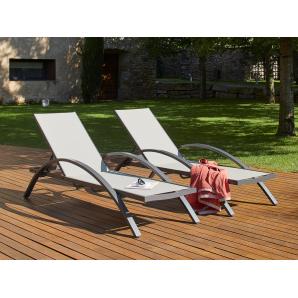 2 Tumbona exterior gris COMFORT garbar - 2 unidades