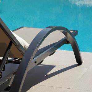 2 Tumbona exterior gris COMFORT garbar - 2 unidades