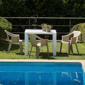 40 Silla con brazos reciclada interior, exterior arena desierto COOL garbar - 40 unidades