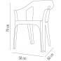 40 Silla con brazos reciclada interior, exterior gris volcánico COOL garbar - 40 unidades