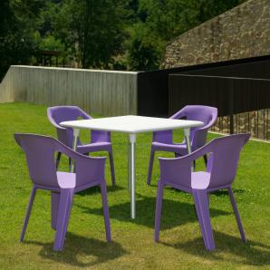40 Silla con brazos reciclada interior, exterior gris volcánico COOL garbar - 40 unidades