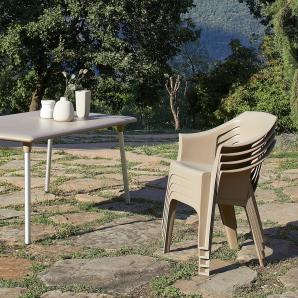 40 Silla con brazos reciclada interior, exterior gris volcánico COOL garbar - 40 unidades