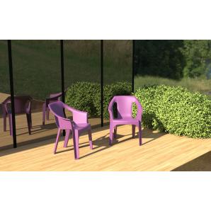 40 Silla con brazos reciclada interior, exterior gris volcánico COOL garbar - 40 unidades