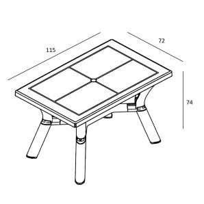 Mesa rectangular reciclada interior, exterior 115x72 arena DALIA garbar
