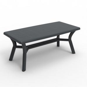 Mesa rectangular reciclada interior, exterior 180x90 gris DALIA garbar