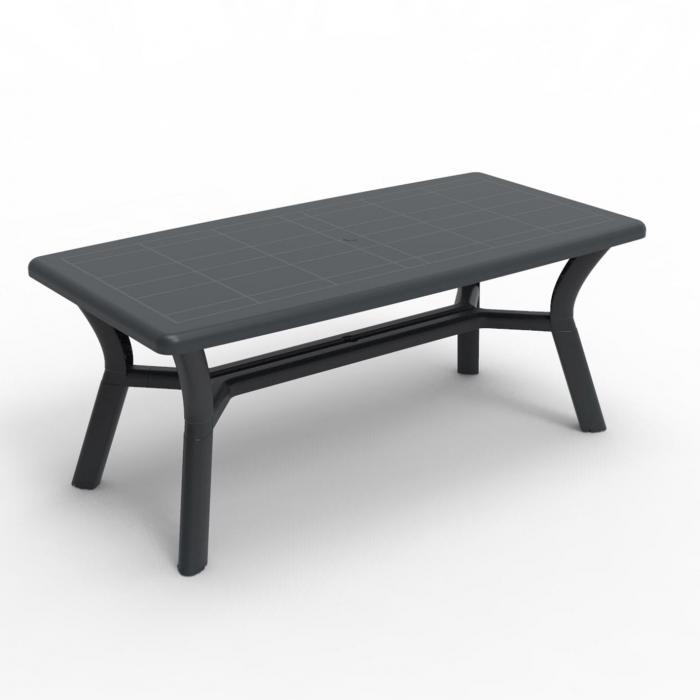 Mesa rectangular reciclada interior, exterior 180x90 gris DALIA garbar