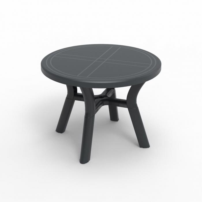 Mesa redonda reciclada interior, exterior Ø100 gris DALIA garbar