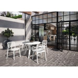 Mesa redonda reciclada interior, exterior Ø100 gris DALIA garbar