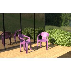 30 Silla con brazos interior, exterior chocolate DELTA garbar - 30 unidades