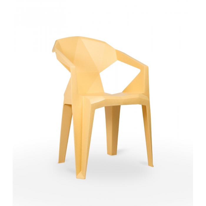 30 Silla con brazos reciclada interior, exterior amarillo fuego DELTA ECO garbar - 30 unidades