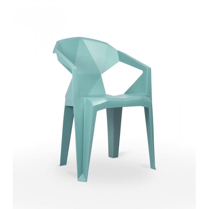 30 Silla con brazos reciclada interior, exterior azul aire DELTA ECO garbar - 30 unidades