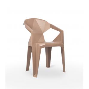 30 Silla con brazos reciclada interior, exterior marrón tierra DELTA ECO garbar - 30 unidades