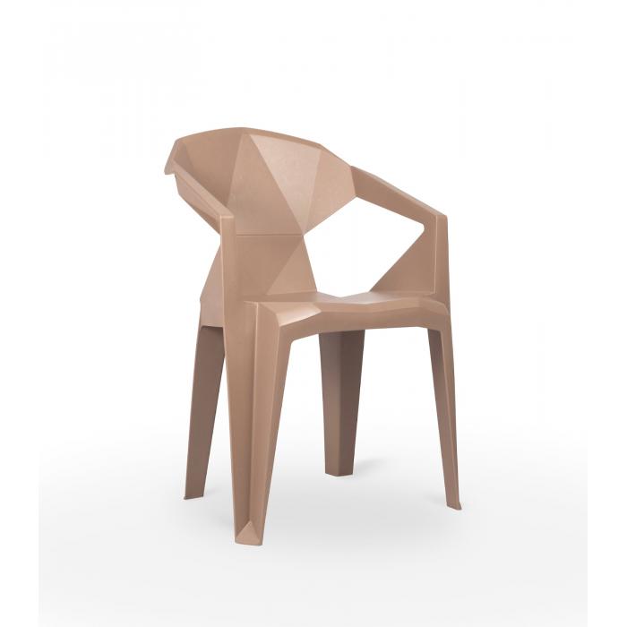 30 Silla con brazos reciclada interior, exterior marrón tierra DELTA ECO garbar - 30 unidades