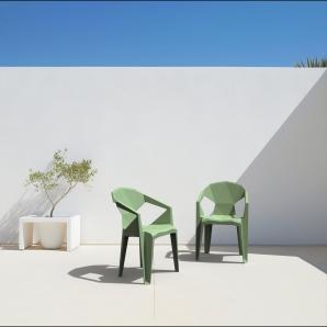 30 Silla con brazos reciclada interior, exterior verde agua DELTA ECO garbar - 30 unidades