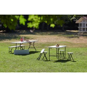 Mesa rectangular plegable interior, exterior 122x61 blanco EASY garbar