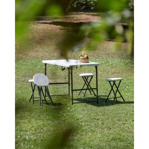 Mesa rectangular plegable interior, exterior 122x61 blanco EASY garbar