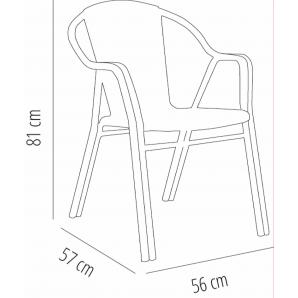 16 Silla con brazos interior, exterior arena EDGE garbar - 16 unidades