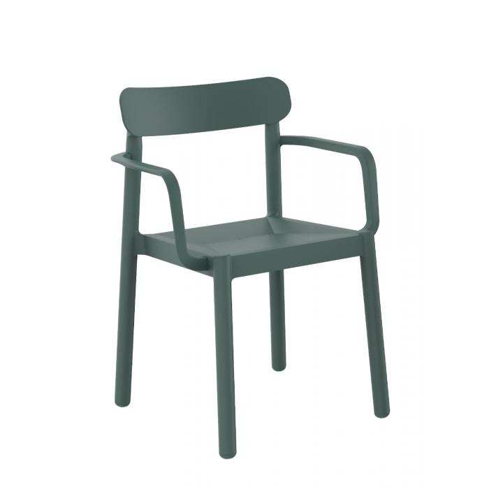 4 Silla con brazos interior, exterior verde ELBA garbar - 4 unidades