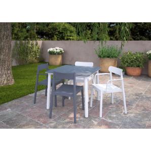 4 Silla con brazos interior, exterior verde ELBA garbar - 4 unidades