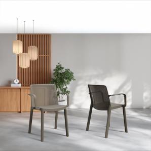 4 Silla con brazos interior, exterior rojo FRESH garbar - 4 unidades