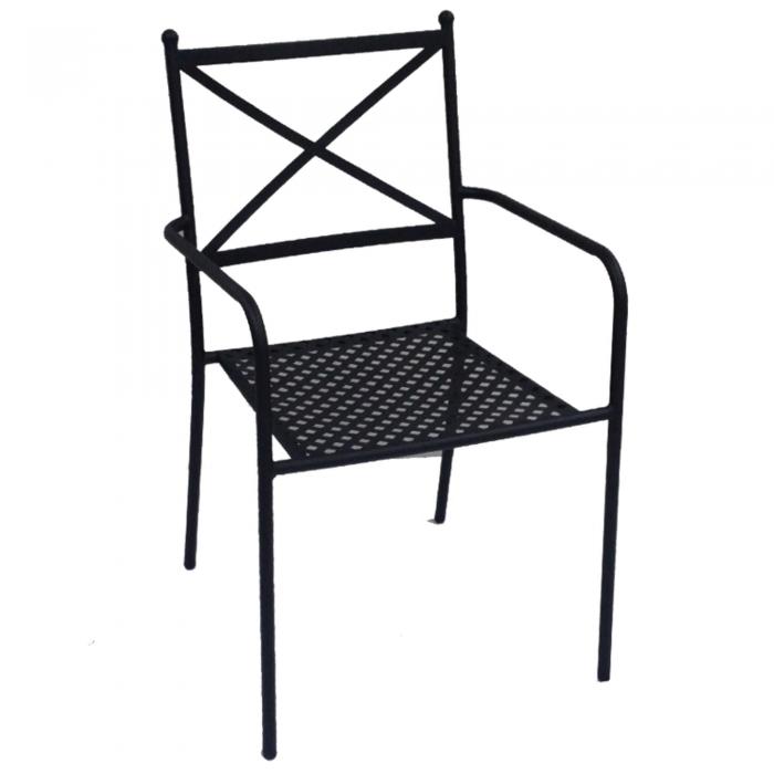 4 Silla con brazos interior, exterior antracita HYDRA garbar - 4 unidades