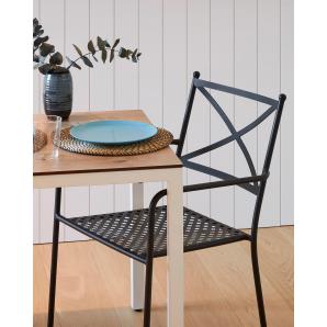 4 Silla con brazos interior, exterior antracita HYDRA garbar - 4 unidades
