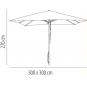 Parasol exterior 300x300 gris oscuro I1 garbar