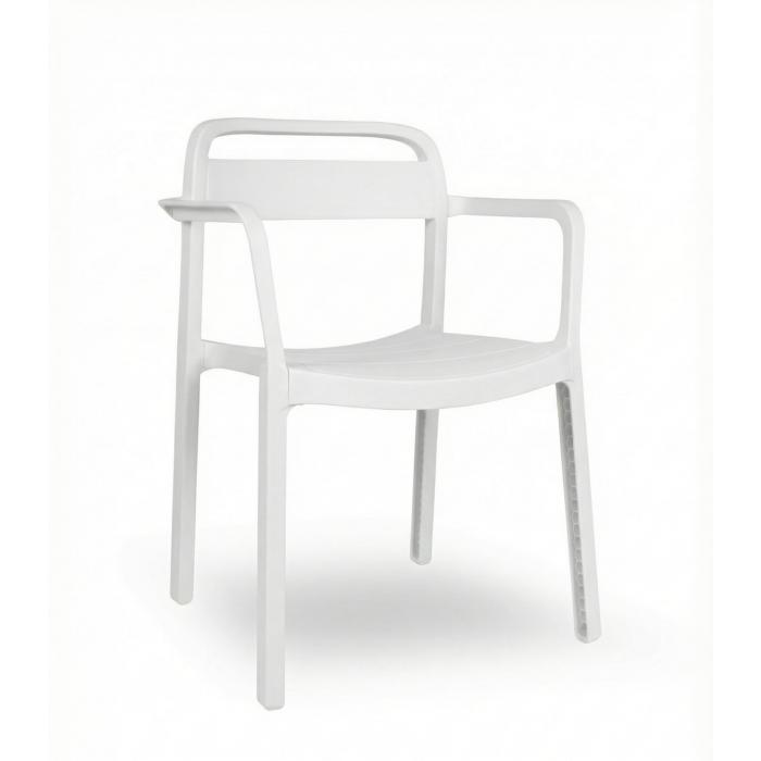 Silla con brazos interior, exterior blanco JUNE garbar