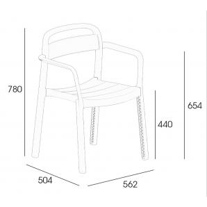 Silla con brazos interior, exterior blanco JUNE garbar
