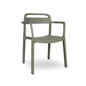Silla con brazos interior, exterior gris verdoso JUNE garbar